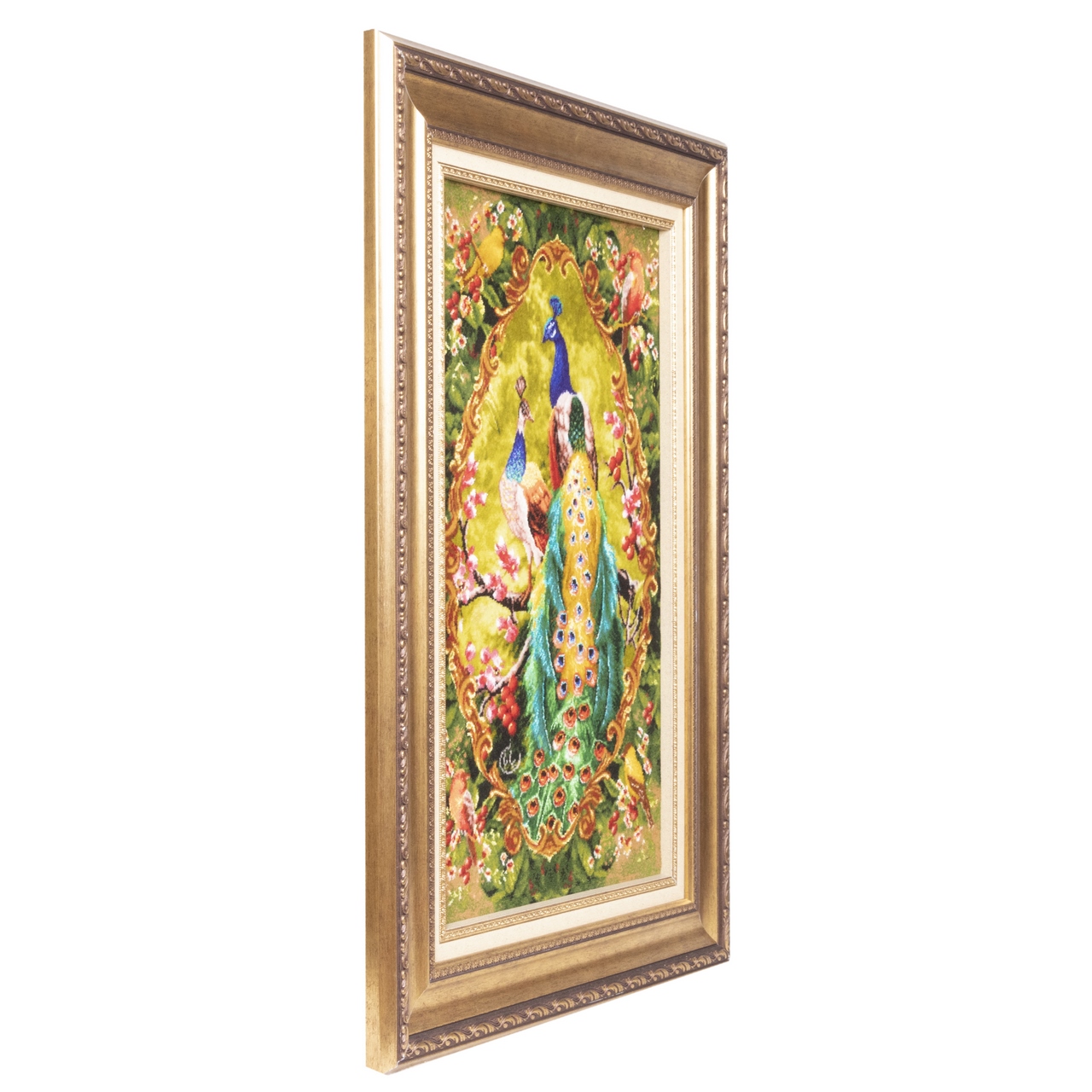 Hand-Knotted Persian Pictorial Rug from Tabriz – Stunning Peacocks