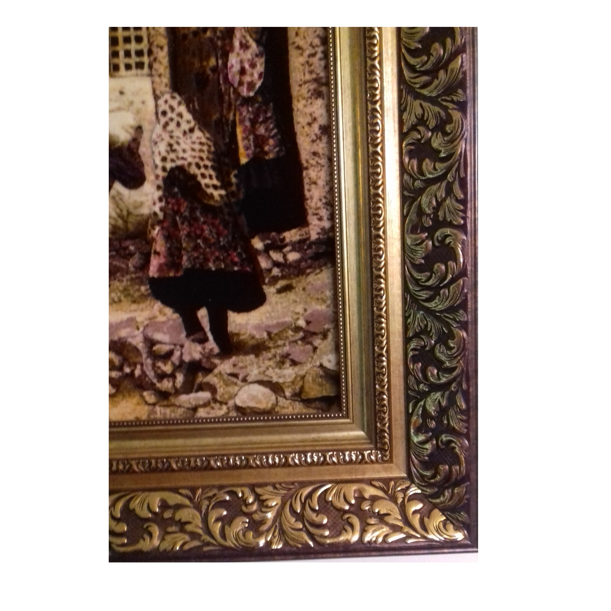 Hand-Knotted Persian Pictorial Rug from Tabriz – Timeless Art Inspired by Abyaneh Village