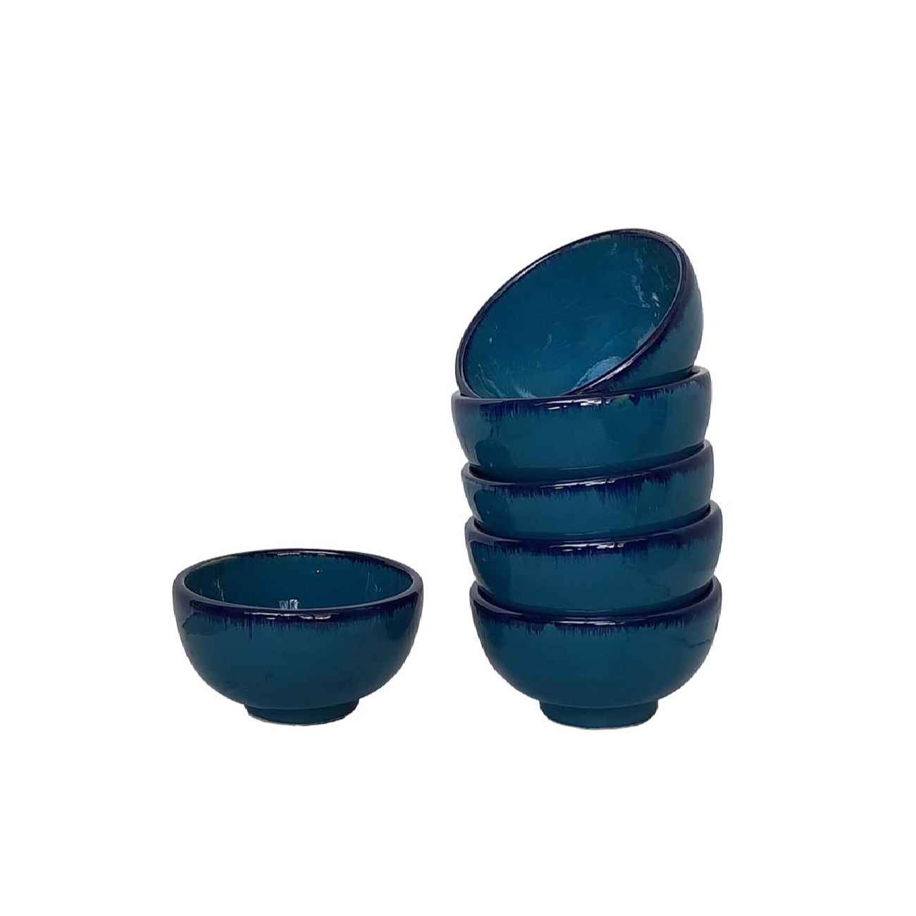 Handcrafted Artistic Pottery Bowl – For Serving Yogurt and Side Dishes (Set of 6)