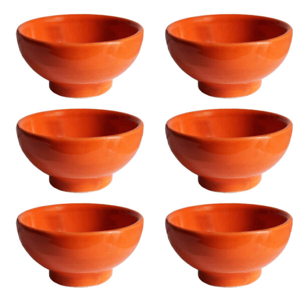 Handcrafted Artistic Pottery Bowl – For Serving Yogurt and Side Dishes (Set of 6)
