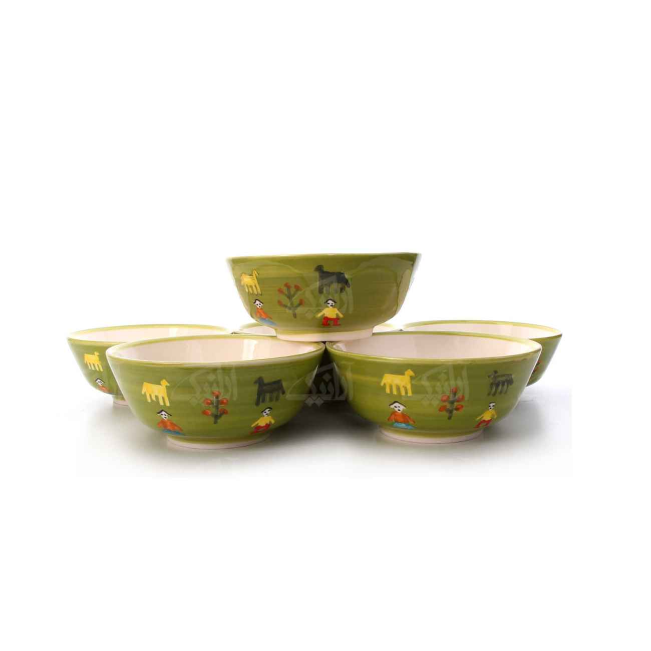 Handcrafted Artistic Pottery Bowl – Ideal for Abgoosht, Yogurt, Soup and Noodles (Set of 6)