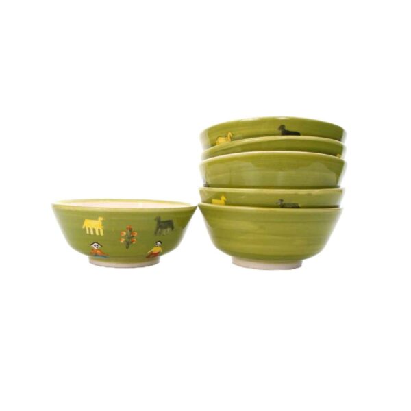 Handcrafted Artistic Pottery Bowl – Ideal for Abgoosht, Yogurt, Soup and Noodles (Set of 6)