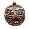 Handcrafted Persian Copper Sugar Bowl with Lid a Egg-shaped Design - Minakari Enameled