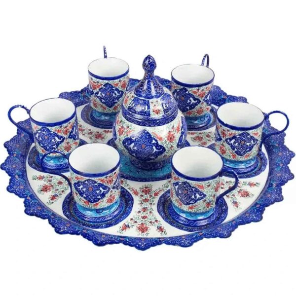 Handcrafted Persian Tea Set - Minakari Enameled Suitable for Gift & Home Decor