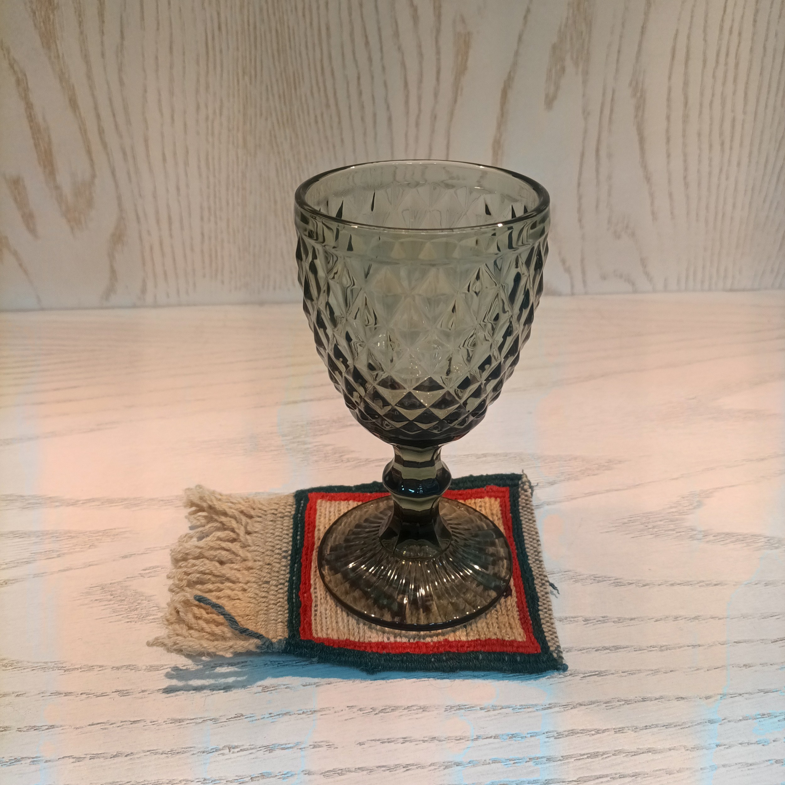 Handwoven Persian Kilim Coaster – Decorative in Flower Design