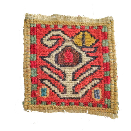 Handwoven Persian Kilim Coaster – Traditional Accessory in Geometric Design
