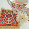 Handwoven Persian Kilim Coaster – Traditional Accessory in Geometric Design