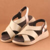 Hiking Sandal - Natural Leather Stylish Suitable for Walking in Cream