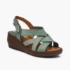 Hiking Sandal - Natural Leather Stylish for All Day Outdoor Adventure in Green