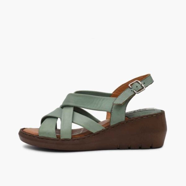 Hiking Sandal - Natural Leather Stylish for All Day Outdoor Adventure in Green