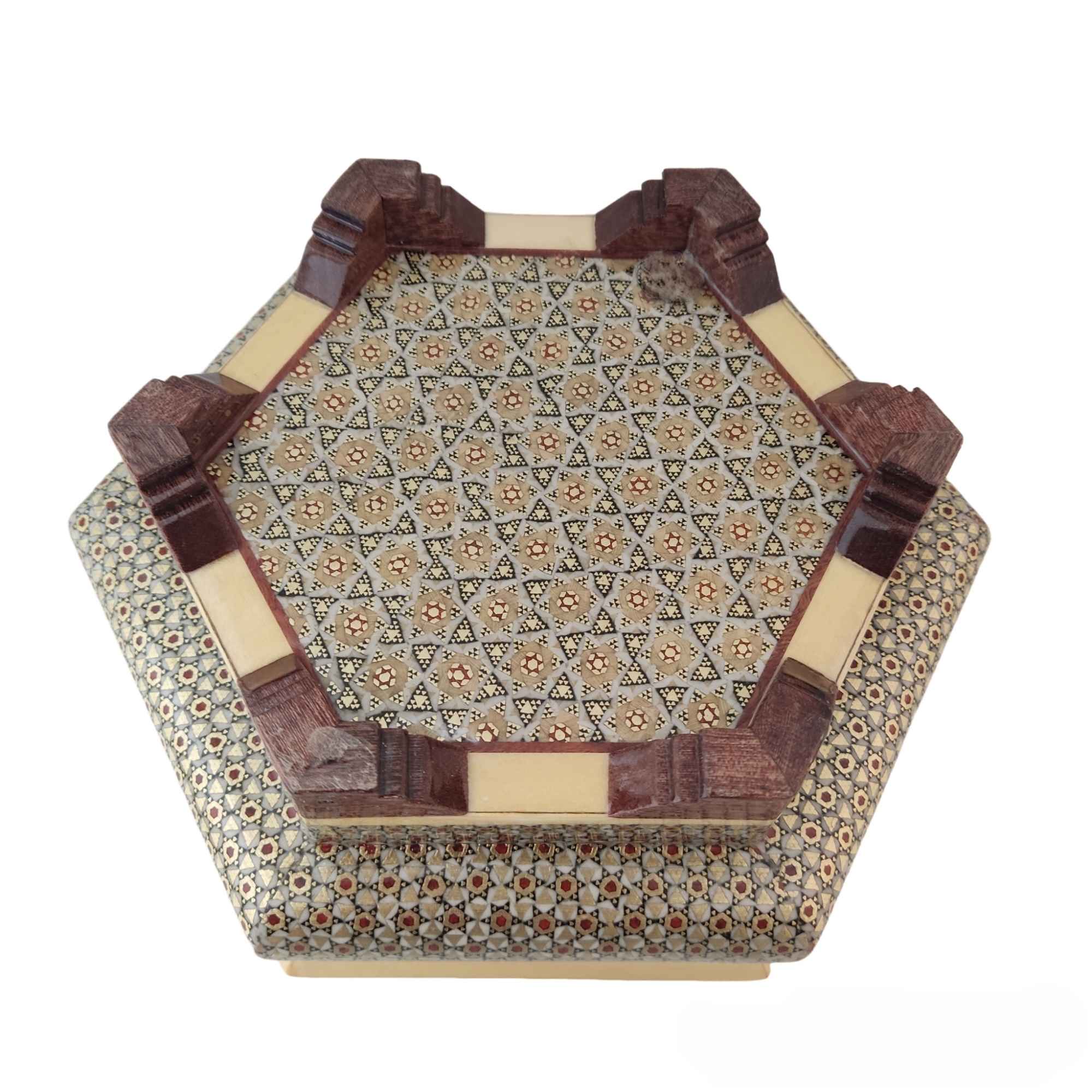 Wooden Khatam Kari Candy Bowl – Suitable for Coffee and Tea Lover with Geometric Design