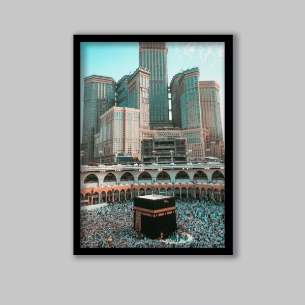 Islamic Canvas Art of Kaaba - Sacred Elegance The Kaaba in Frame