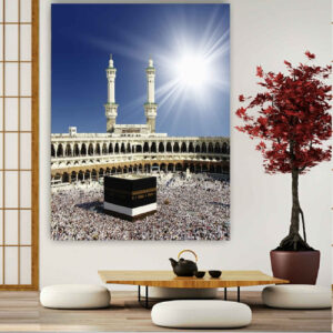 Islamic Canvas Wall Art of Kaaba – Perfect Accent for Your Living Room or Prayer Area