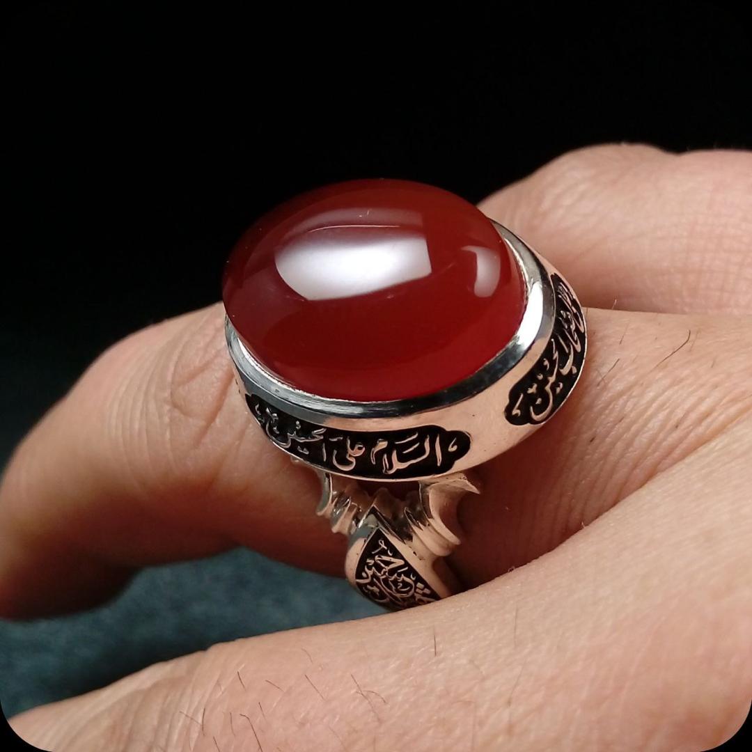 Islamic Yemeni Aqeeq Silver Ring for Men – Authentic Islamic Design