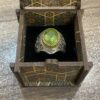 Islamic ‌Peridot Silver Ring for Men in Ya Hussain Calligraphy