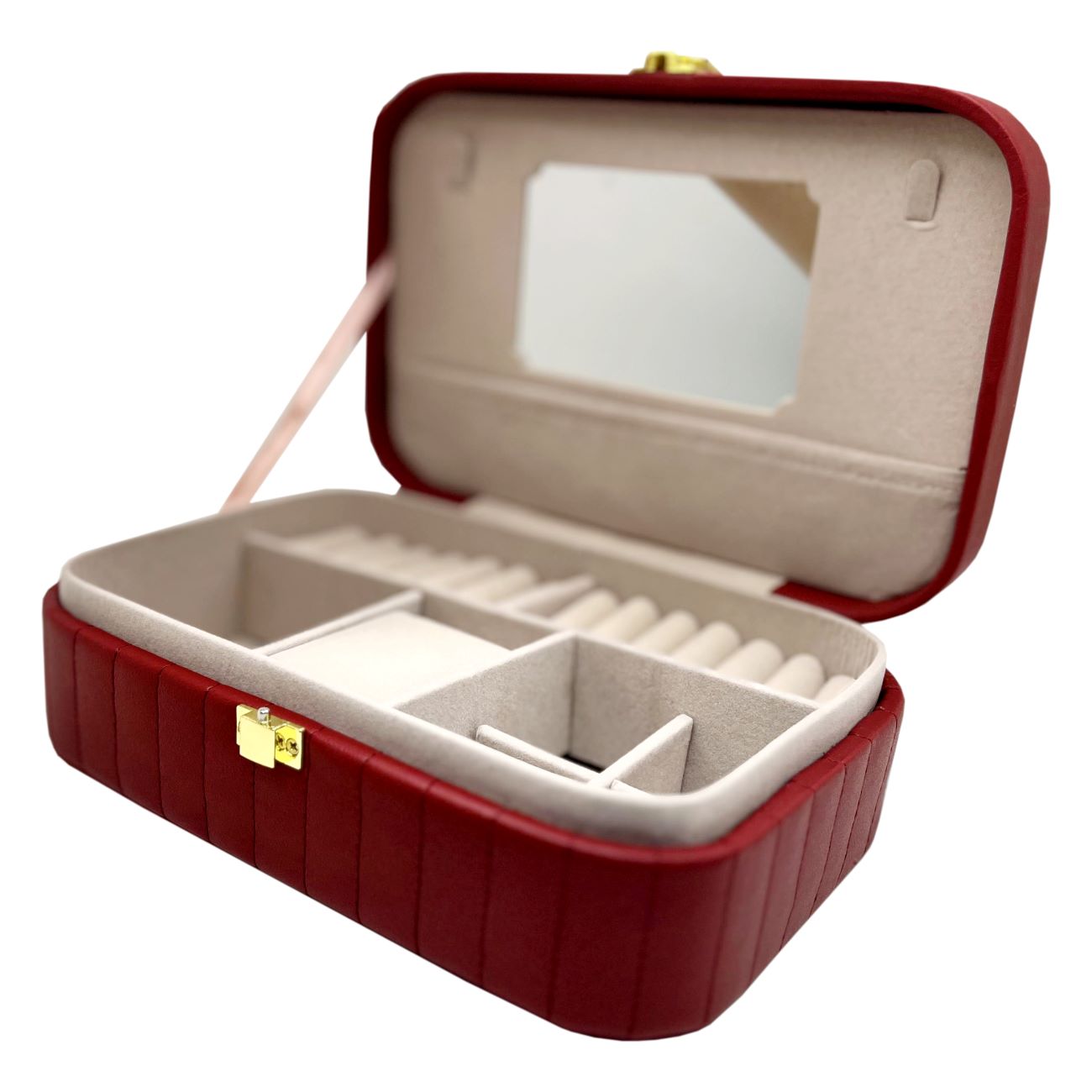 Jewelry Box Storage wih Mirror and Lock for Organized Accessories