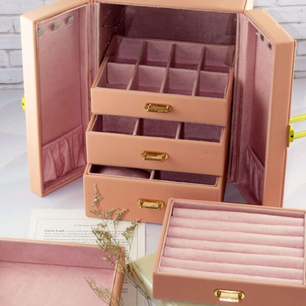 Jewelry Box with Multi-Tier Storage with Lock for Organized Accessories