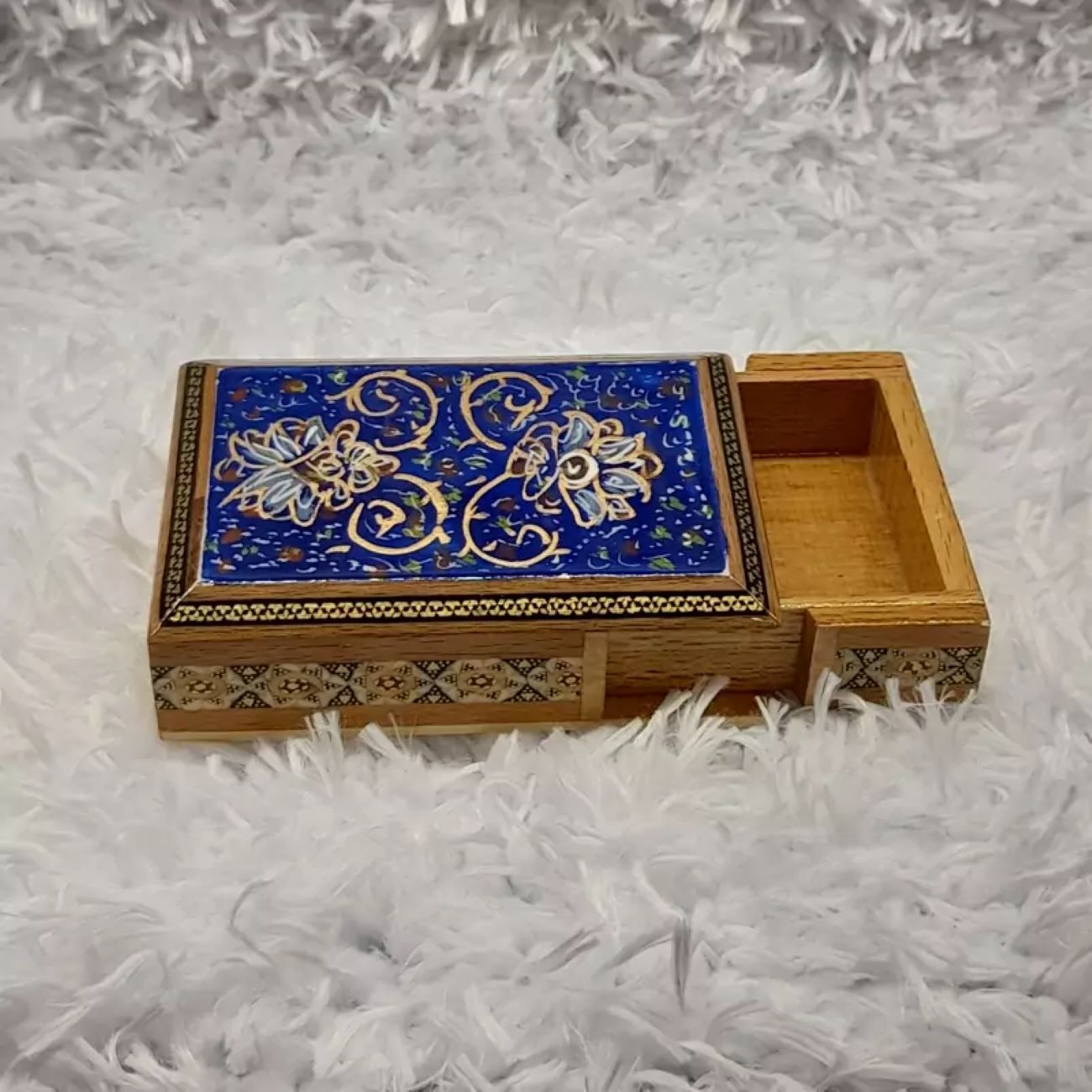Khatamkari Business Card Holder Floral, Accessory and Gift-Suitable Model Tazhib