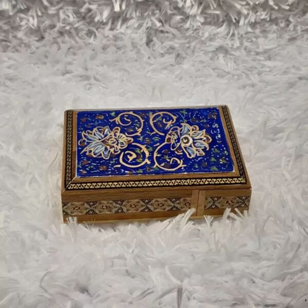 Khatamkari Business Card Holder Floral, Accessory and Gift-Suitable Model Tazhib