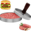 Manual Shami Kebab and Burger Press - Crafting Perfection | Wood-Handle