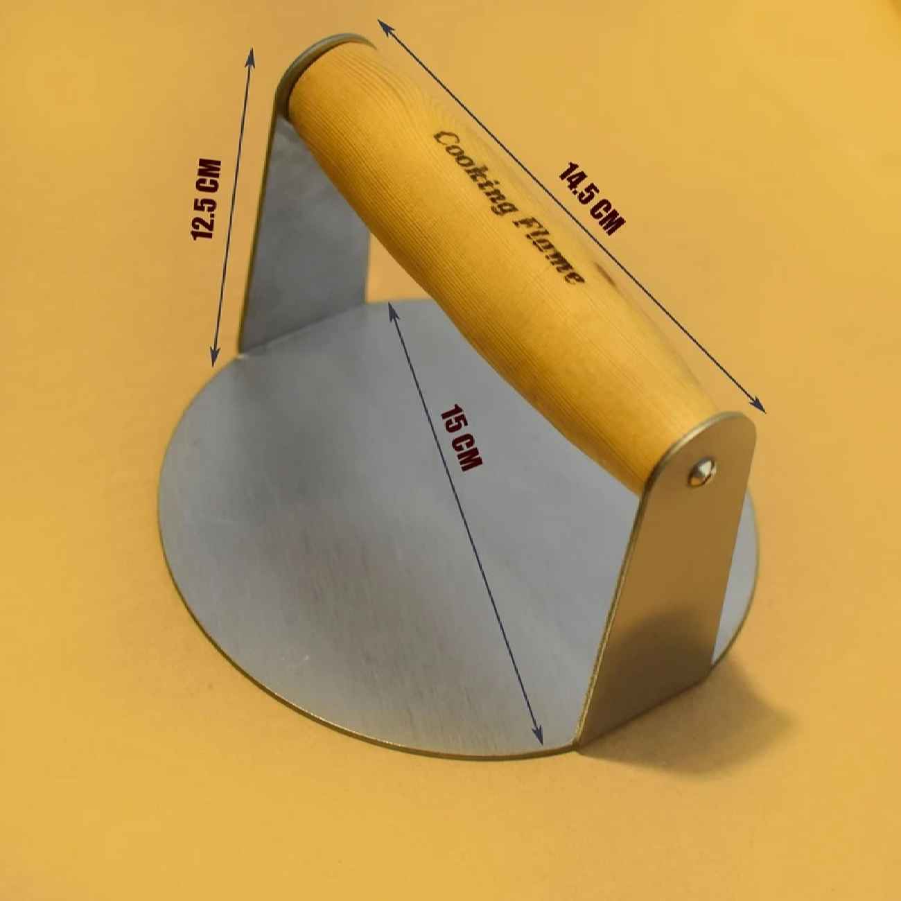 Manual Shami Kebab and Burger Press – Stainless steel with Wood-Handle