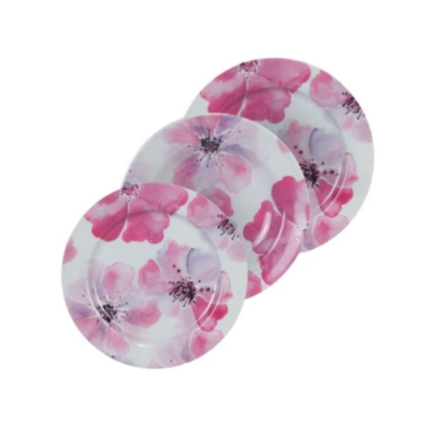 Melamine Plate Set - Microwave and Dishwasher Safe, Durable (Pack of 18)