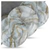 Melamine Plate Set - Microwave and Dishwasher Safe with Marble Design (Pack of 18)