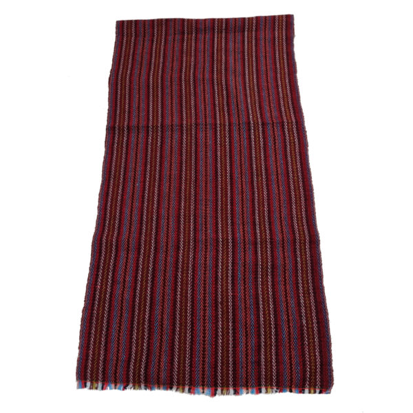Persian Jajim Rug Flat-Woven in Arak Traditional Striped Crimson