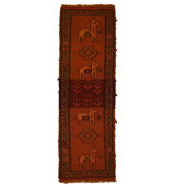 Persian Kilim Rug with Wool Handwoven in Khorasan Animal Motifs