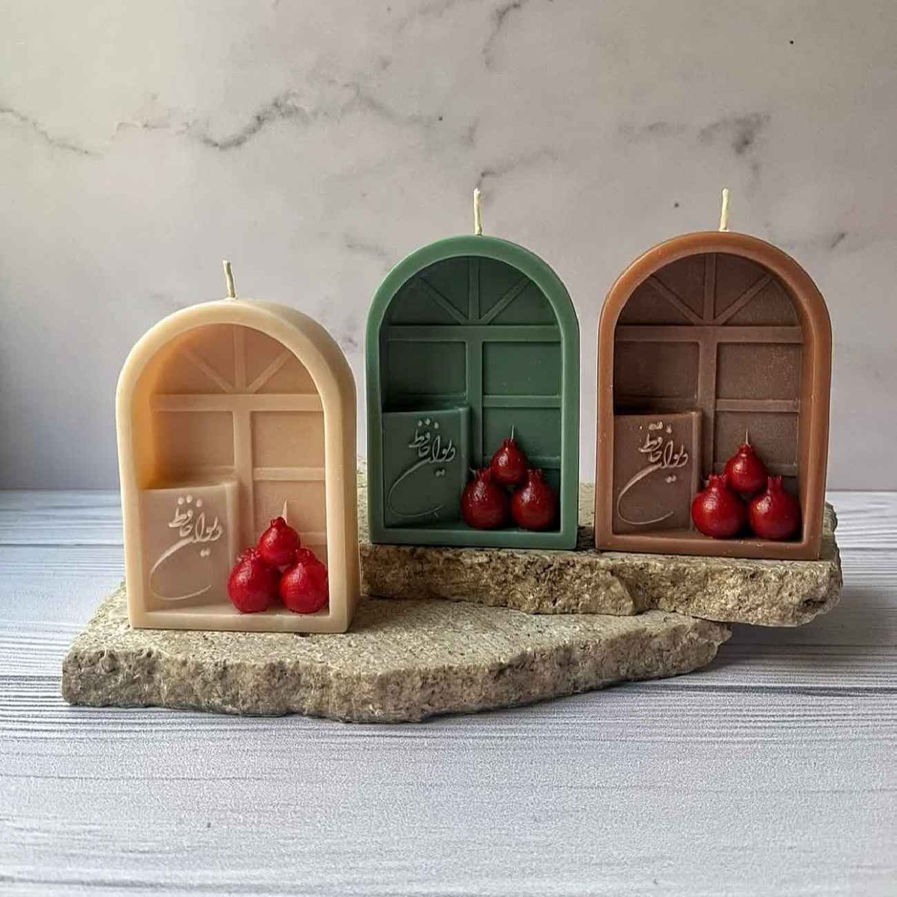 Pomegranate-Themed Candle – A Festive Addition to Your Haft-Sin Decor (x2)