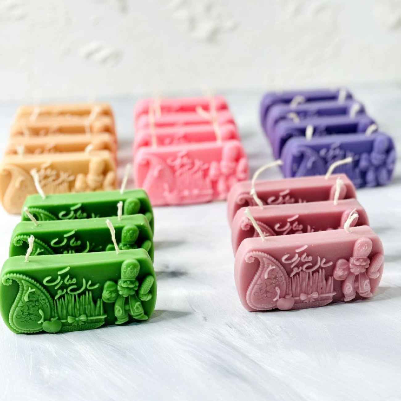 Nowruz Candle with Year Symbol & Inscription – Designed for Haft-Sin Setting