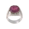 Persian Ruby Silver Ring Elegance for Men Handcrafted in Red