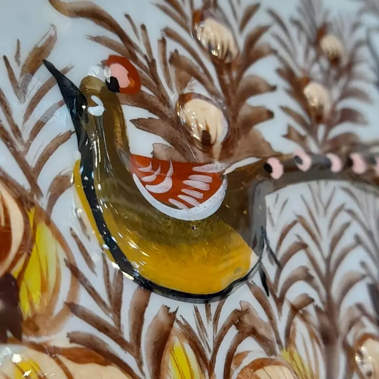 Persian Santur Hammers Storage Box Hinged Door Model Flower & Birds