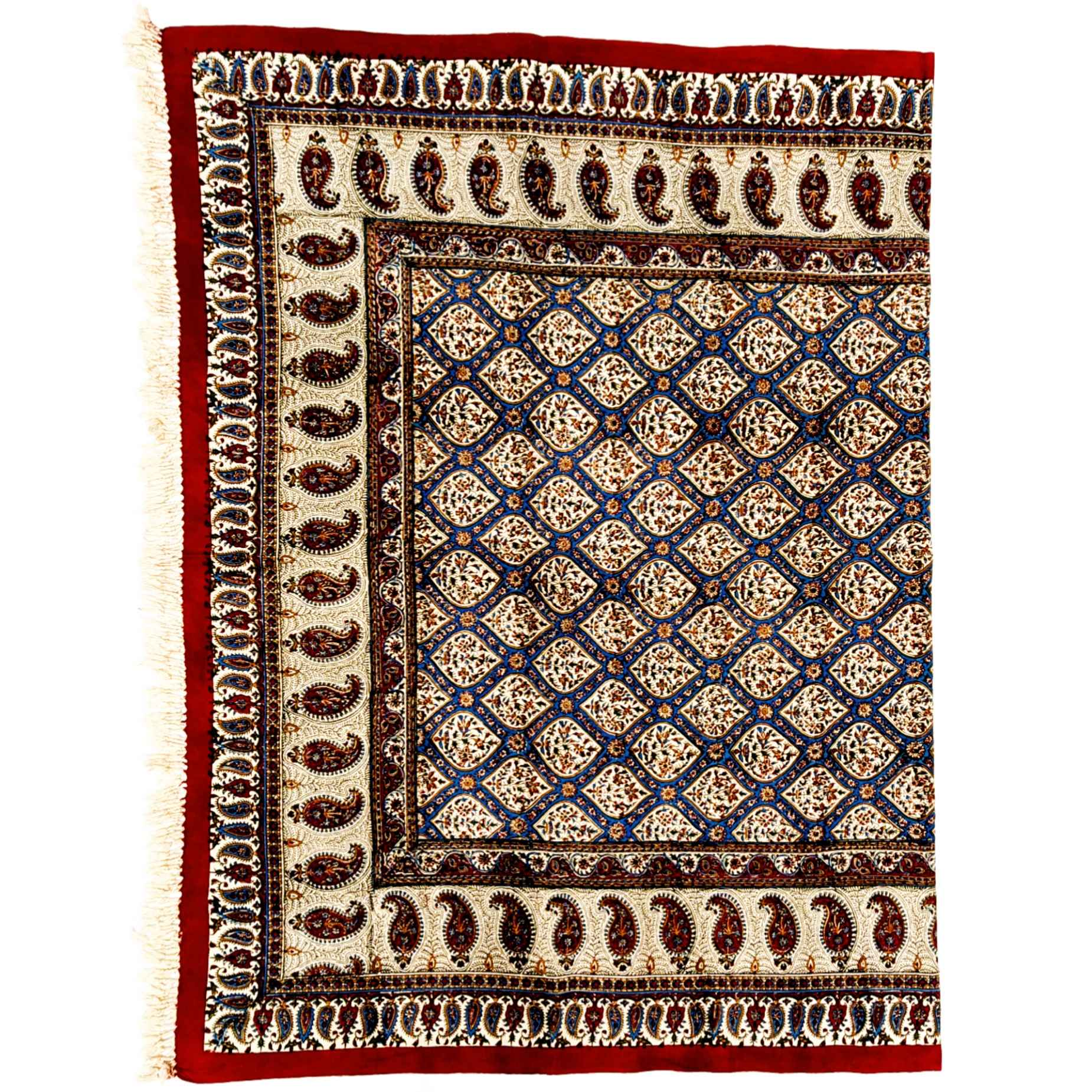 Persian Tablecloth: Isfahan’s Kalamkari Block Print in Sheikh Lotfollah Mosque Tile Design