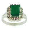 Persian Women's Silver Ring Agate with Green Gemstone