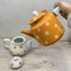 Porcelain Double Teapot Set - Perfect for Gift Durable with Polka Dot Design