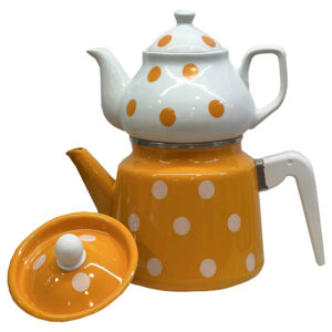 Porcelain Double Teapot Set – Perfect for Gift Durable with Polka Dot Design