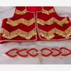 Radiance of Tradition Red and Gold Kurdish-Style Vest With Belt Designed by Intricate Embellishments