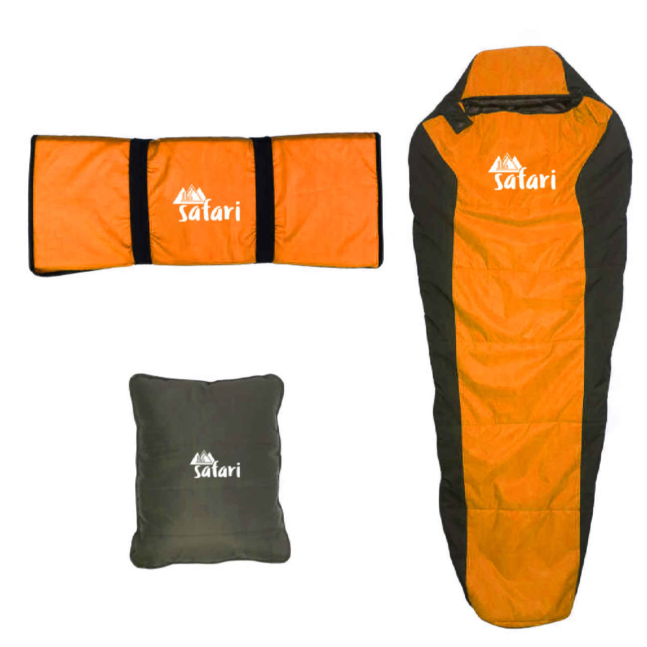 Single Person Sleeping Bag – with Travel Mat and Pillow  for Camping, Hiking | Safari