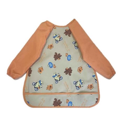 Sleeved Baby Bib – Make Your Life Easier During Feeding Time in Orange