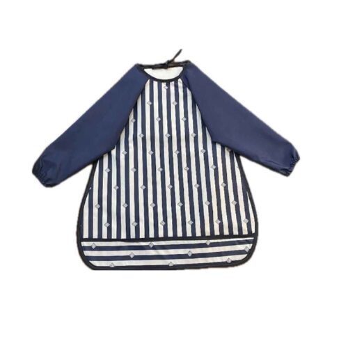 Sleeved Baby Bib – Protect Their Clothe with Stripes Design