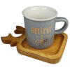 Square Wooden Coaster - Deer Antler Design (Pack of 2)