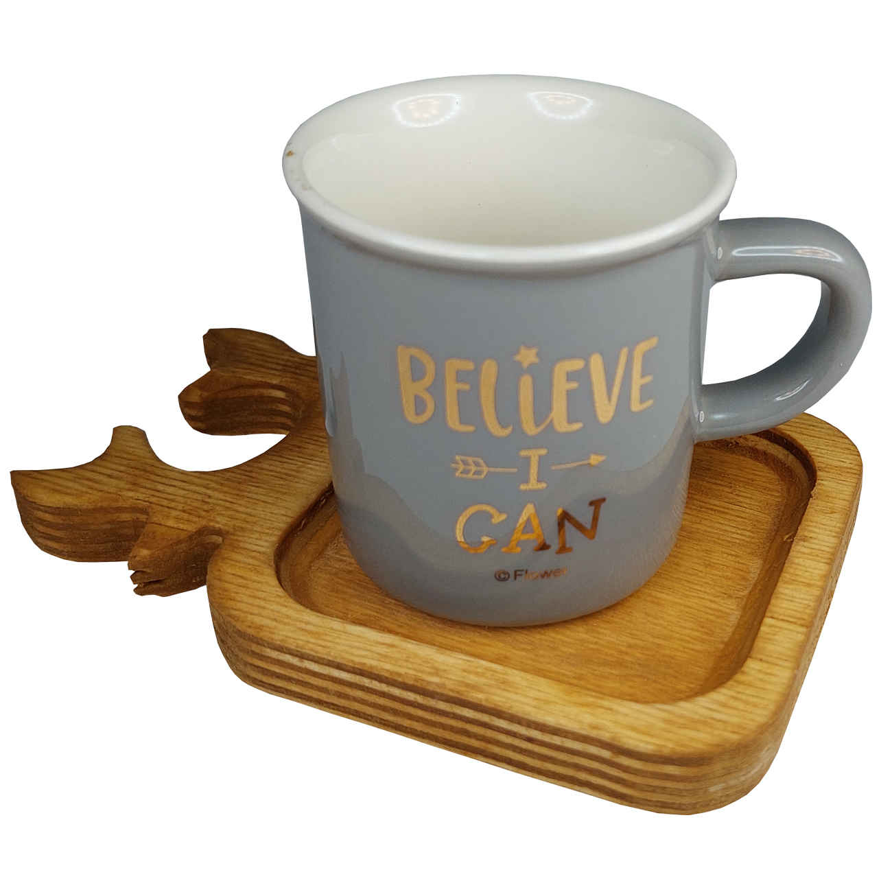 Square Wooden Coaster – Deer Antler Design (Pack of 2)