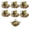 Victorian 13-Pcs Porcelain Tea Set in Elegant Floral Collection Prestige Model