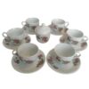 Persian Tea Set, Porcelain Set with Elegant Floral Gol Sorkhi Design 14 Pcs