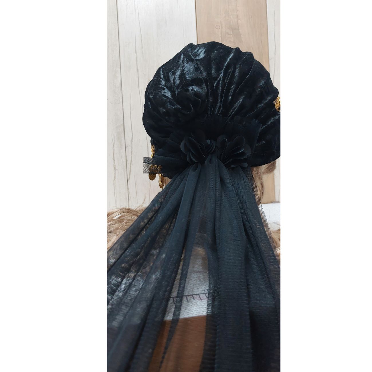 Turban for Women in Traditional Style with Embellishments and Flowing Design