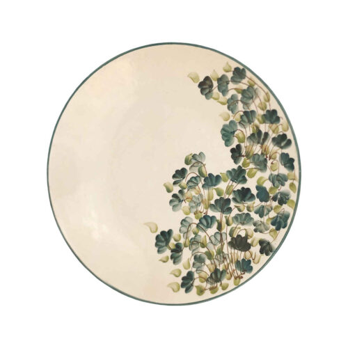 Ceramic Dinnerware Plate – Blossom Pattern, Artistic Foliage, Microwave & Dishwasher Safe
