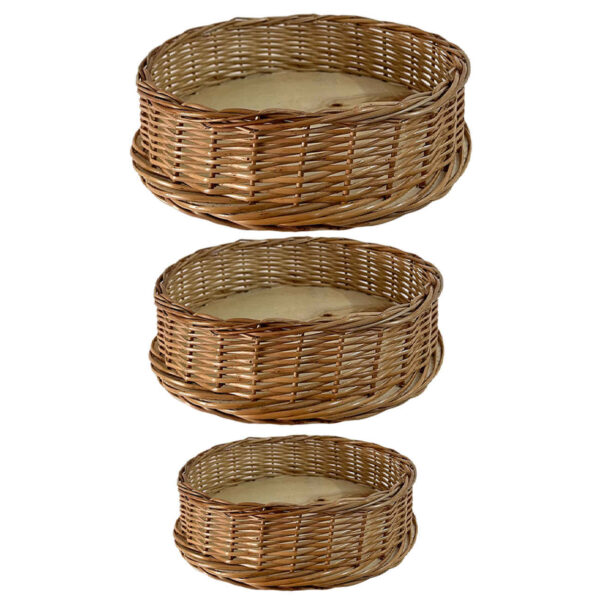 Wicker Basket Handwoven with Handle – Add Rustic Charm to Your Home (x3)