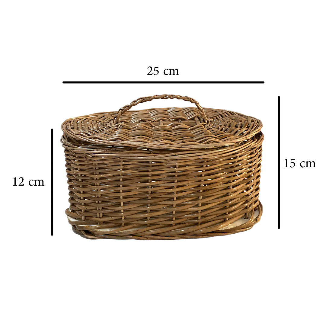 Wicker Basket Handwoven with Lid – Perfect for Home Organization