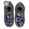 Women's Crochet Slipper Nikta Suitable for Winter with Leopard Design in Gray